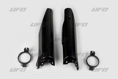 UFO OSŁONY TELESKOPÓW ( AMORTYZATORÓW ) PRZEDNICH KAWASAKI KX 125/250 04-08, KXF 250 04-05 KOLOR CZARNY (Z PROWADNICAMI) - ZASTĘ