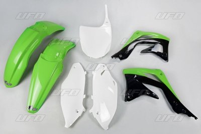 UFO KOMPLET PLASTIKÓW KAWASAKI KXF 450 12 KOLOR OEM (ZIELONY/BIAŁY/CZARNY) (KA217E999)