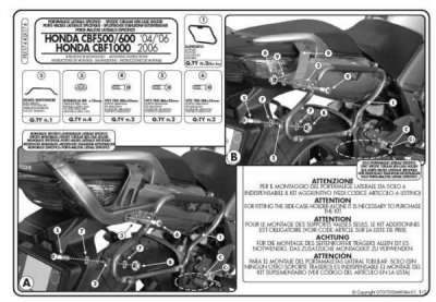 KAPPA STELAŻ KUFRÓW BOCZNYCH MONOKEY SIDE HONDA CBF 500/600/1000 - TYLKO POD KUFRY K33N KROAD