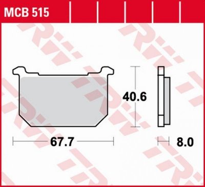 TRW ZF KLOCKI HAMULCOWE KH068 ORGANIC KAWASAKI GPZ 400/500 82-84, Z 400/500 81-83, GPZ/Z/LTD 550 80-82, GT/GPZ/Z/LTD 750 80-85, 