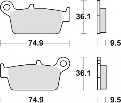 TRW ZF KLOCKI HAMULCOWE KH131 ORGANIC HONDA CRF 230 08-10, XR 250 88-97, XR 600 91-99, YAMAHA WR 125 98-07, TYŁ