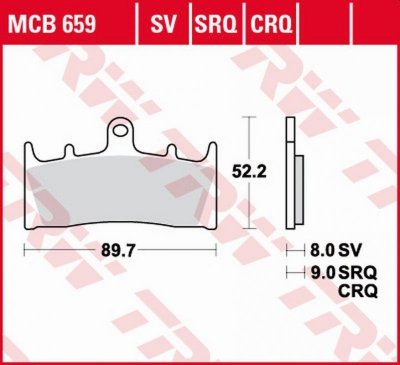 TRW ZF KLOCKI HAMULCOWE KH188 CARBON RACING KAWASAKI ZX-6R/ZX-7R 96-02, ZX-9R 96-01, ZRX 1100 96-00, ZRX 1200 01-06, ZX-12R 00-0