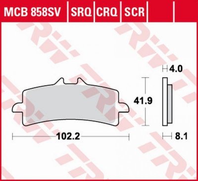 TRW ZF KLOCKI HAMULCOWE KH447 SINTER CARBON APRILIA RSV4, V4 TUONO 15-, BMW HP4 1000 12-16, DUCATI DIAVEL 1200 11-18, HONDA CBR 