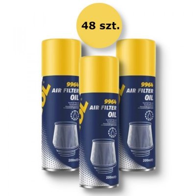 MANNOL AIR FILTER OIL PŁYN (OLEJ) DO NASĄCZANIA FILTRÓW POWIETRZA W SPRAYU 200ML (9964) (48) KARTON 48 SZTUK (PAKIET)