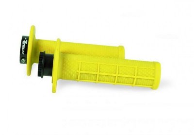 RACETECH (RTECH) MANETKI R20 LOCK-ON (22+25MM) KOLOR ŻÓŁTY NEON (HALF WAFFLE) + 8 ADAPTERÓW ROLGAZU