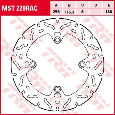 TRW ZF TARCZA HAMULCOWA TYŁ HONDA CRF 1000/1100L AFRICA TWIN 15-, (256X116X6MM) (NG1550X;NG1936X) WAVE