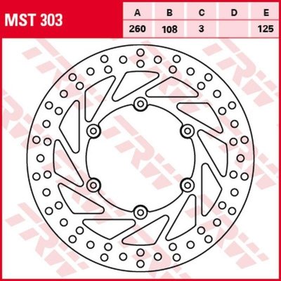 TRW ZF TARCZA HAMULCOWA PRZÓD GAS GAS EC 125 99-, EC 200/250 99-18, XC 250 17-, EC 300 99-16, EC 450 02-, EC 515 08-10, MC 125/2