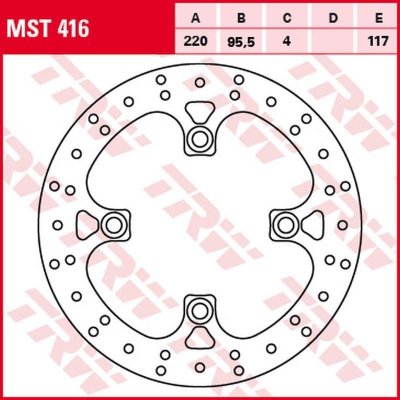 TRW ZF TARCZA HAMULCOWA PRZÓD YAMAHA YFM 700 GRIZZLY 07-, (220X95,5X4MM)