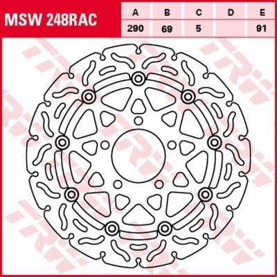TRW ZF TARCZA HAMULCOWA PRZÓD SUZUKI GSF 650 05-06, SV 650 03-10, GSX 750F 03-06, VZ 1500 INTRUDER 09-13, VLR 1800 INTRUDER 08-1