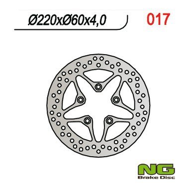 NG TARCZA HAMULCOWA PRZÓD/TYŁ APRILIA SCARABEO/LEONARDO/SPORTCITY 50/125/150/200 DERBI RAMBLA 125 08-12, 300 10-12, (220X60X4)