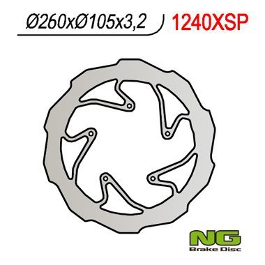 NG TARCZA HAMULCOWA PRZÓD BMW G 450X 08-11 (260X105X3,2) WAVE (5X6,00MM)