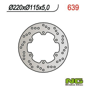 NG TARCZA HAMULCOWA TYŁ YAMAHA R6 99-02, R1 98-03 (220x115x5)