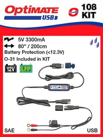 OPTIMATE ŁADOWARKA USB ZE ZŁĄCZEM SAE 3300mA I ZŁĄCZEM O31 (EL)