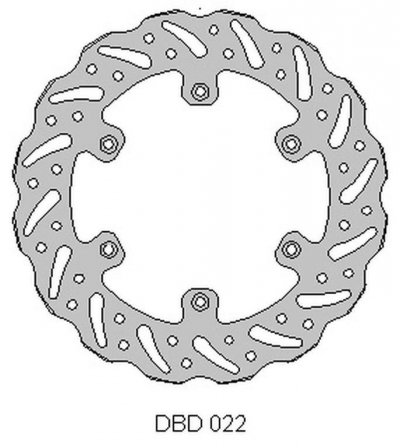 DELTA BRAKING TARCZA HAMULCOWA TYŁ SUZUKI RM 125 '88-10, RM 250 '88-10, DRZ 250 '01-07, YAMAHA YZ 125 '01-16, YZ/YZF/WR 250 '01-16, WRF/YZF 426/450 '02-16, WAVE (240X118X4MM) (6X6,5MM) (NG329)