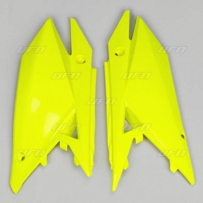 UFO BOCZKI TYLNE SUZUKI RMZ 250 19-23, RMZ 450 18-23 KOLOR ŻÓŁTY FLUO