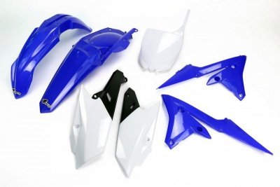 UFO KOMPLET PLASTIKÓW YAMAHA YZF 250 14-18, YZF 450 14-17 KOLOR OEM 18 (NIEBIESKI/BIAŁY/CZARNY) (YA318E999K)