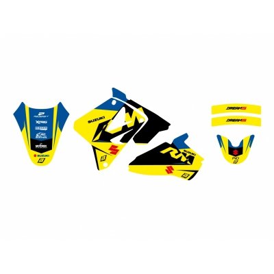 BLACKBIRD KOMPLET NAKLEJEK (OKLEIN) SUZUKI RM 85 02-25 DREAM 5 KOLOR ŻÓŁTY NIEBIESKI