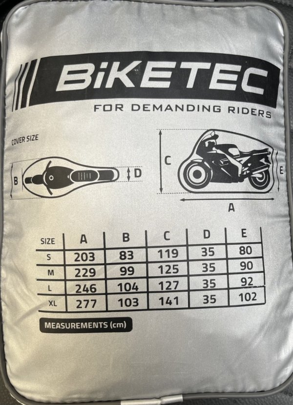 BIKETEC AQUATEC POKROWIEC WODOODPORNY NA MOTOCYKL / SKUTER r. S