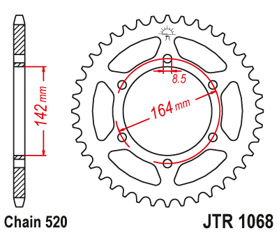 DID JT zestaw napędowy Hyosung GT250 Comet / Naked / 06-15