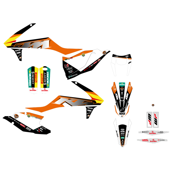 BLACKBIRD KOMPLET NAKLEJEK (OKLEINA) KTM SX SXF (16-18) REPLICA TROFEO 2021