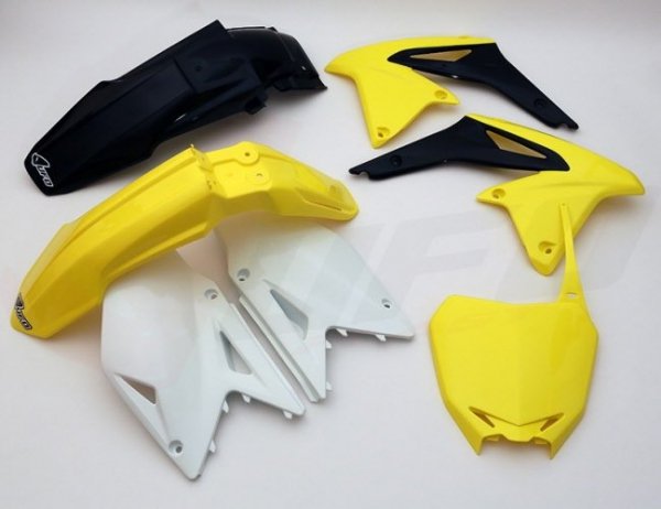 UFO KOMPLET PLASTIKÓW SUZUKI RMZ 450 '08-'17 KOLOR OEM (ŻÓŁTY/BIAŁY/CZARNY)