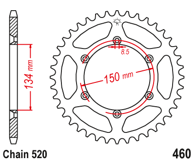 JR Zębatka Tylna Do Kawasaki KLX 450 R (07-20) , 50 zębów