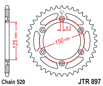 DID JT zestaw napędowy Husqvarna 350 FC (20-21)
