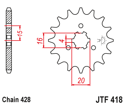 DID JT zestaw napędowy Kawasaki KH125 (83-98)