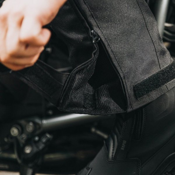 SPODNIE MOTOCYKLOWE TEKSTYLNE OZONE VULCAN BLACK (DŁUGA NOGAWKA) L-S