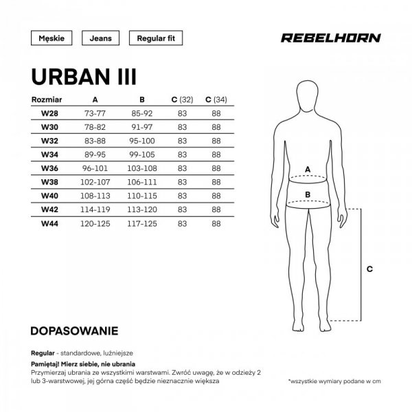 JEANSY MOTOCYKLOWE REBELHORN URBAN 3 WASHED BLACK 28/34
