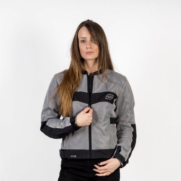 KURTKA MOTOCYKLOWA TEKSTYLNA DAMSKA OZONE DART SILVER BLACK W5XL