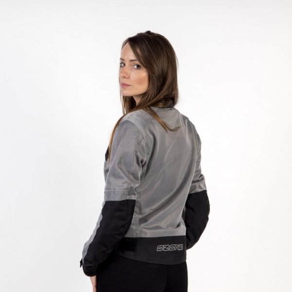 KURTKA MOTOCYKLOWA TEKSTYLNA DAMSKA OZONE DART SILVER BLACK W8XL