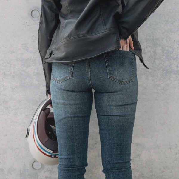 JEANSY MOTOCYKLOWE DAMSKIE REBELHORN CLASSIC 3 SLIM FIT WASHED BLACK 26/32 W26/32