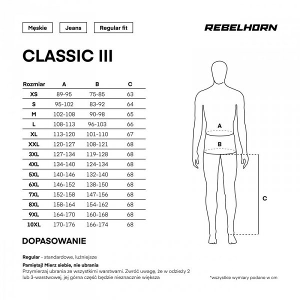 JEANSY MOTOCYKLOWE REBELHORN CLASSIC 3 REGULAR FIT BLACK 30/34