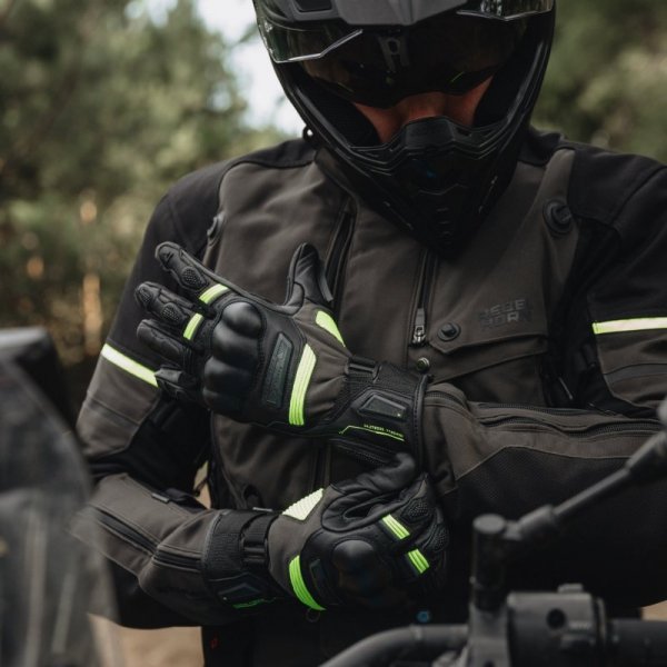 RĘKAWICE MOTOCYKLOWE REBELHORN RANGE BLACK ANTHRACITE FLUO YELLOW 3XL