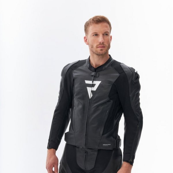 KURTKA MOTOCYKLOWA SKÓRZANA REBELHORN VELOCE BLACK WHITE 50
