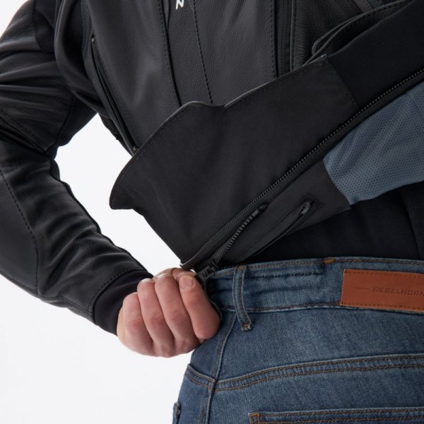 KURTKA MOTOCYKLOWA SKÓRZANA REBELHORN VELOCE BLACK WHITE 56