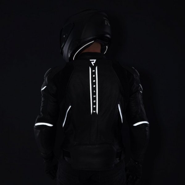 KURTKA MOTOCYKLOWA SKÓRZANA REBELHORN VELOCE BLACK WHITE 56