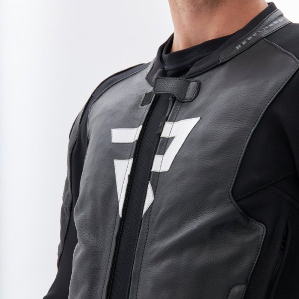 KURTKA MOTOCYKLOWA SKÓRZANA REBELHORN VELOCE BLACK WHITE 58