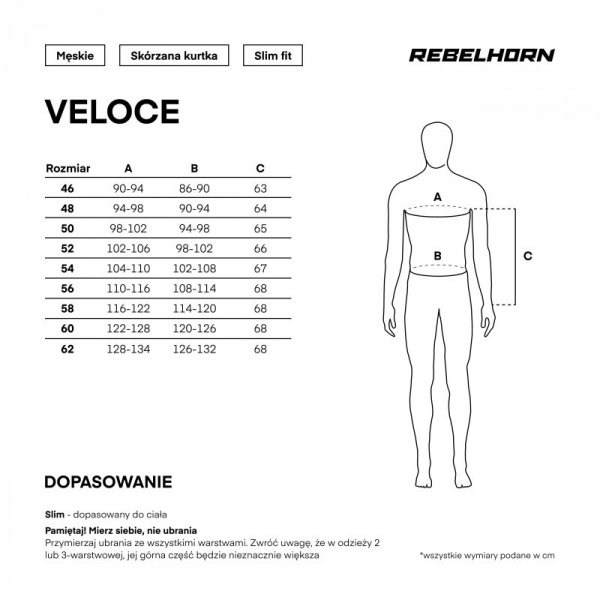 KURTKA MOTOCYKLOWA SKÓRZANA REBELHORN VELOCE BLACK GREY FLUO RED 56