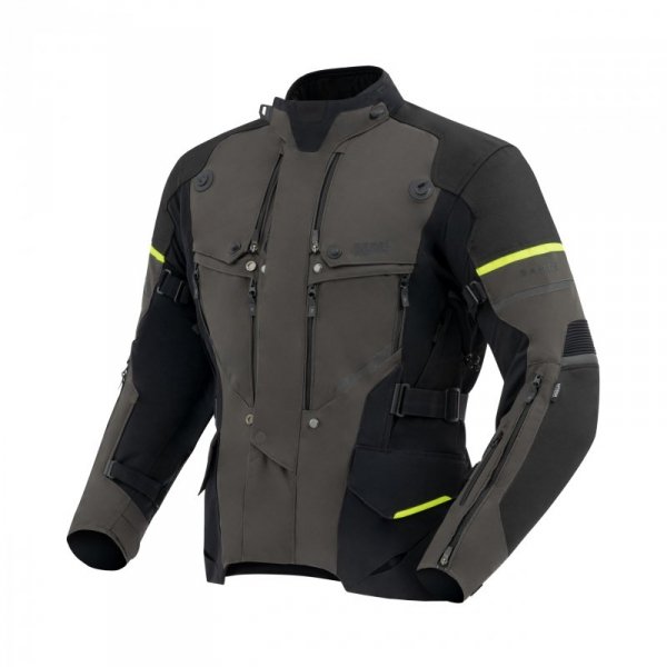 KURTKA MOTOCYKLOWA TEKSTYLNA REBELHORN RANGE BLACK DARK GREY FLUO YELLOW M