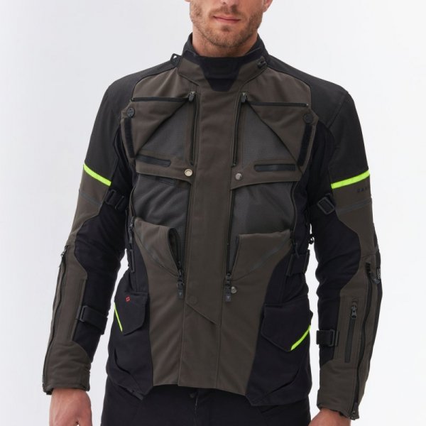 KURTKA MOTOCYKLOWA TEKSTYLNA REBELHORN RANGE BLACK DARK GREY FLUO YELLOW M