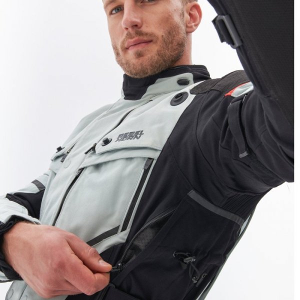 KURTKA MOTOCYKLOWA TEKSTYLNA REBELHORN RANGE GREY BLACK RED XS