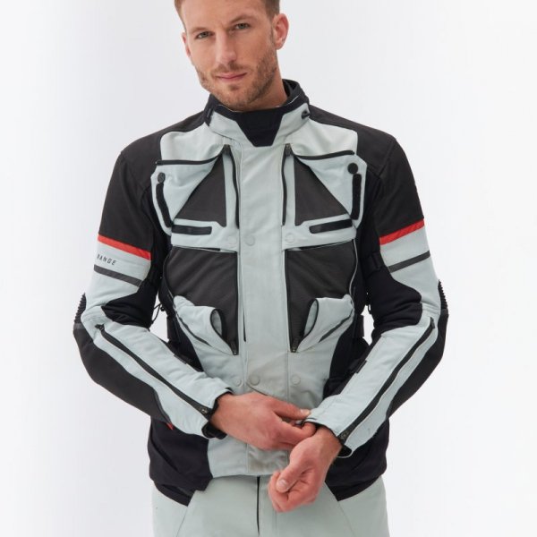 KURTKA MOTOCYKLOWA TEKSTYLNA REBELHORN RANGE GREY BLACK RED M