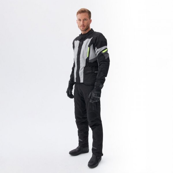 KURTKA MOTOCYKLOWA TEKSTYLNA REBELHORN SCOUT BLACK GREY FLUO YELLOW L