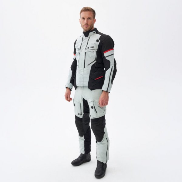 SPODNIE MOTOCYKLOWE TEKSTYLNE REBELHORN RANGE GREY BLACK RED XXL