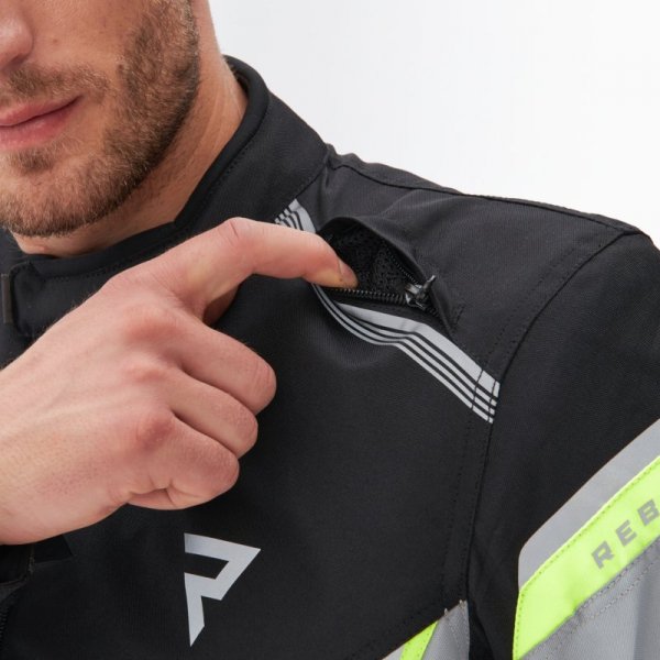 KURTKA MOTOCYKLOWA TEKSTYLNA REBELHORN SPARK BLACK GREY FLUO YELLOW S