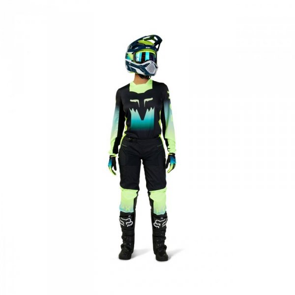 SPODNIE MOTOCYKLOWE DAMSKIE FOX 180 FLORA BLACK YELLOW 4