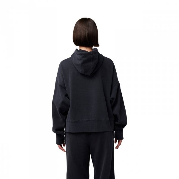 BLUZA Z KAPTUREM DAMSKA FOX WORDMARK OVERSIZED BLACK S