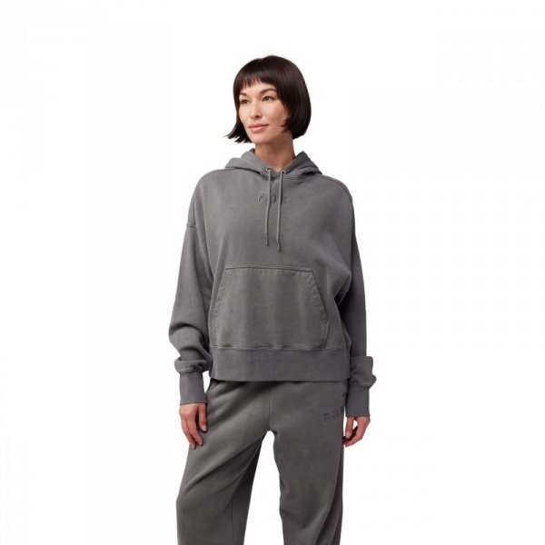 BLUZA Z KAPTUREM DAMSKA FOX WORDMARK OVERSIZED PEWTER S